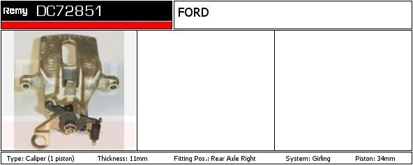 Суппорт тормозной задний правый на Ford Focus I DFW